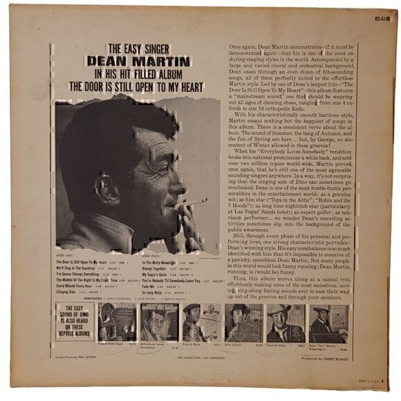 Dean Martin Vintage The Door Is Still Open To My Heart Vinyl Record - Picture 2 of 4